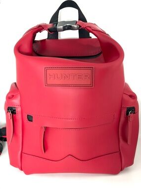 🔥 EUC Hunter Original Mini Top Clip Rubberized Leather Backpack Red